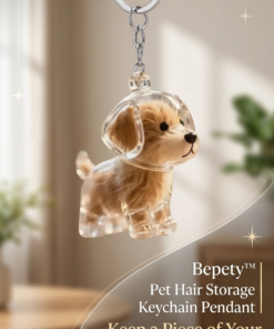 bepety pet memorial keychain clear fur storage capsule keepsake