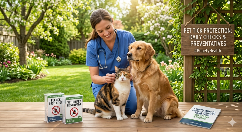 Pet Tick Protection check on a dog