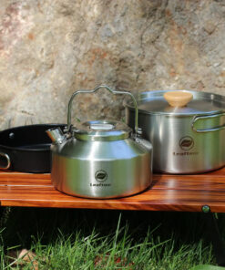 Stainless Steel Camping Cookware Set – Portable Outdoor Cooking Kit with Pot, Pan & Kettle for 2–3 People