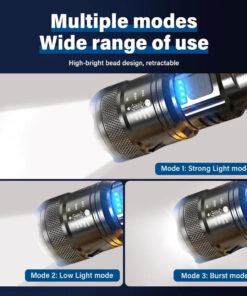 Alternative view of High Strong Power Led Flashlights 2000LM Tactical Torch with Display Light USB Charging Camping Fishing Emergency Zoom Lantern