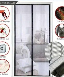 Alternative view of Magnetic Door Curtain - Auto-Close Anti-Mosquito Screen with No Drilling Installation (100x210cm)