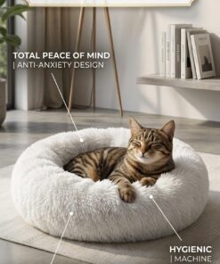 bepety calming donut pet bed with deep sleep design