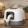 amazing hooded cat litter box for oder control bepety